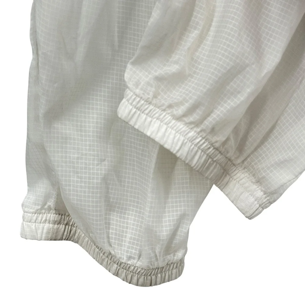 Nike indio Woven Tech Mesh Pant Women SZ M White Parachute Jogger Activewear Gym